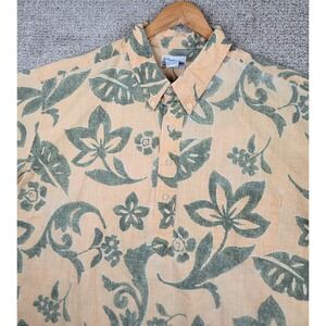 Reyn Spooner Hawaiian Shirt 3XL Mens Button Up Aloha Floral Orange Polo Pullover
